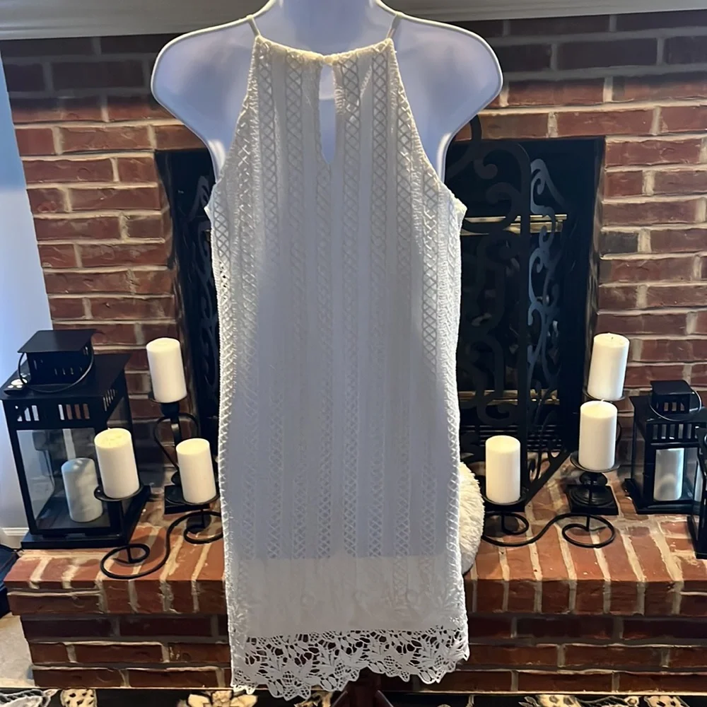 🔥Monteau Los Angeles White Lace Dress!! Size:M notice detail so beautiful! Mini - Picture 6 of 9